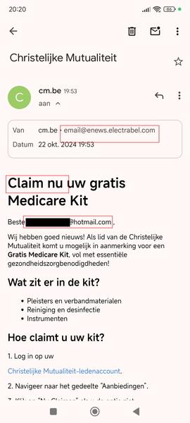 Voorbeeld phishing