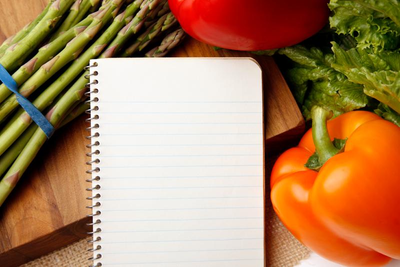 Notitieblok met groenten gezond eten